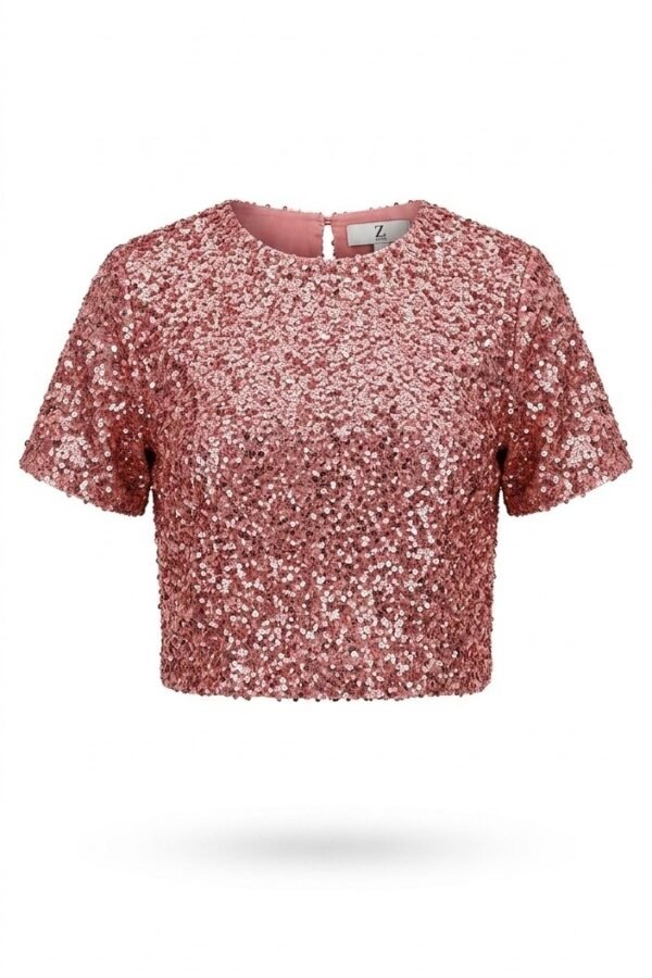 Rose Gold Sequin Crop Top