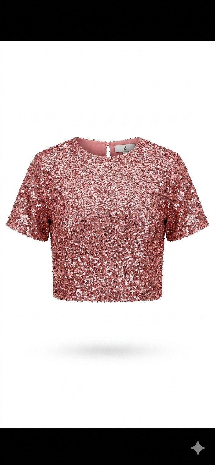Rose Gold Sequin Crop Top