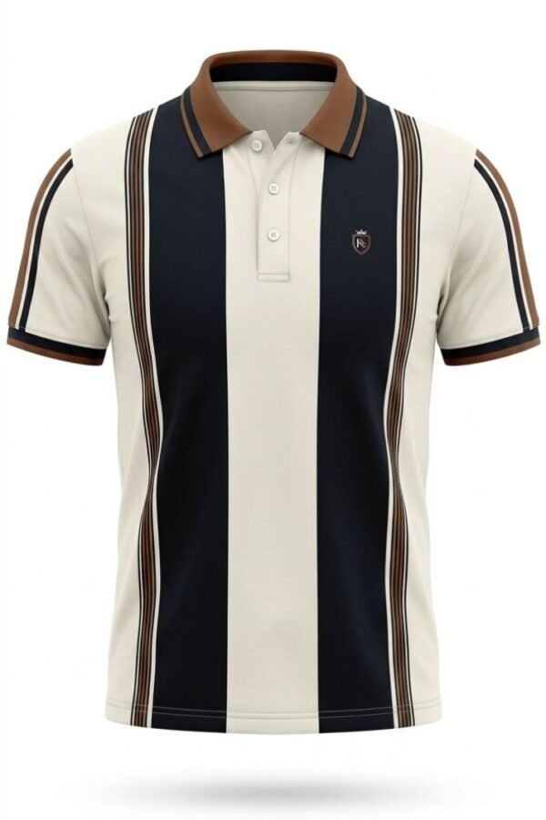 Striped Brown Cream Polo Shirt