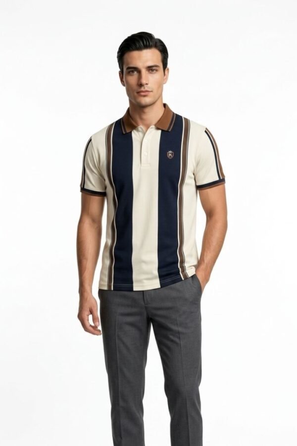 Striped Brown Cream Polo Shirt