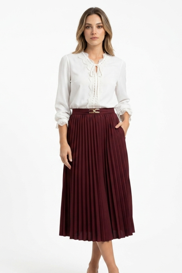 White Lace Detail Formal Top