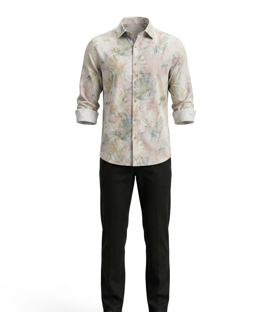 Floral Print Casual Formal Shirt - Image 4