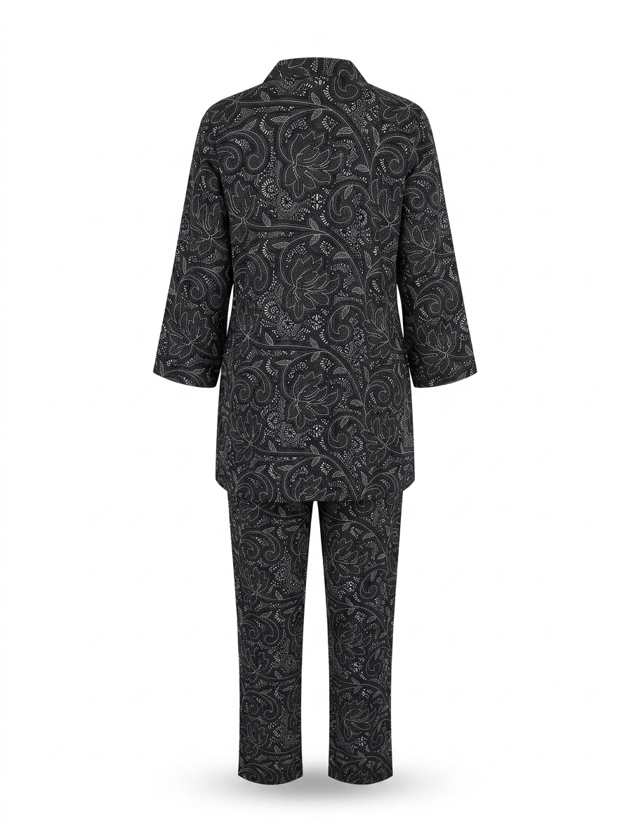 Black Floral Printed Co-ord Set - Image 4