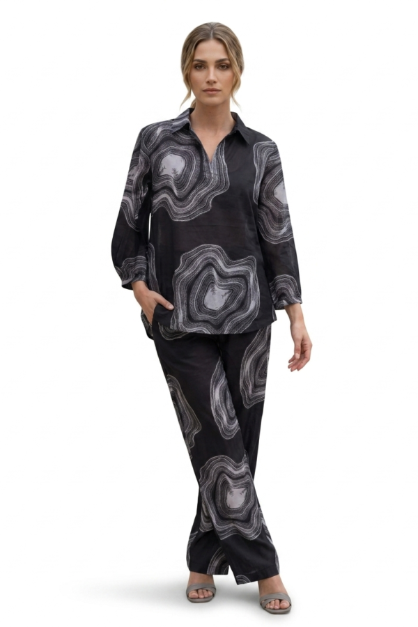 Black Abstract Printed Co-ord Set