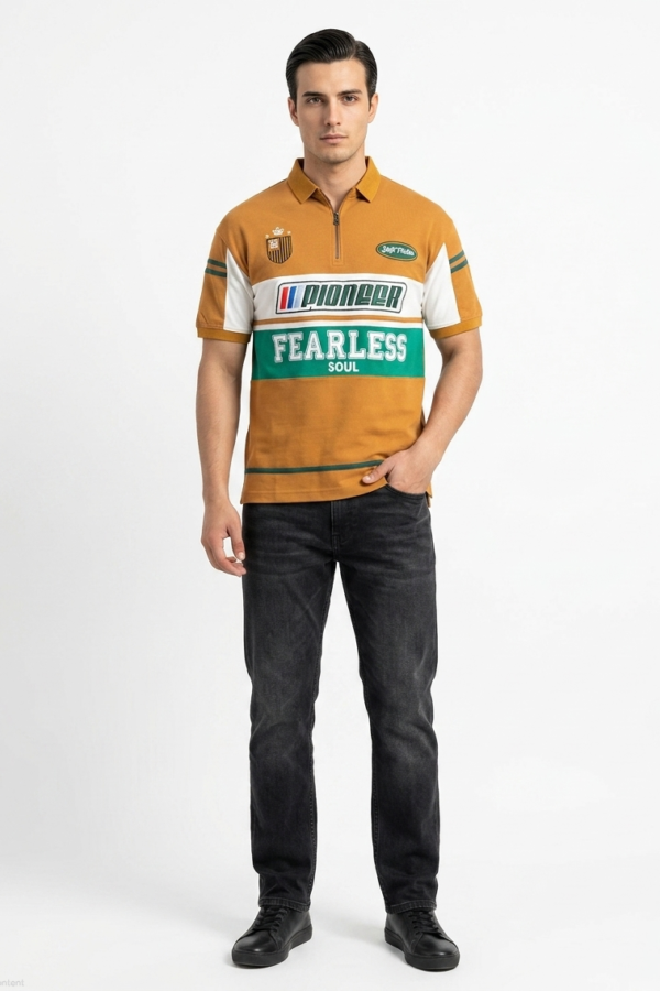 Mustard Graphic Pioneer Polo Shirt