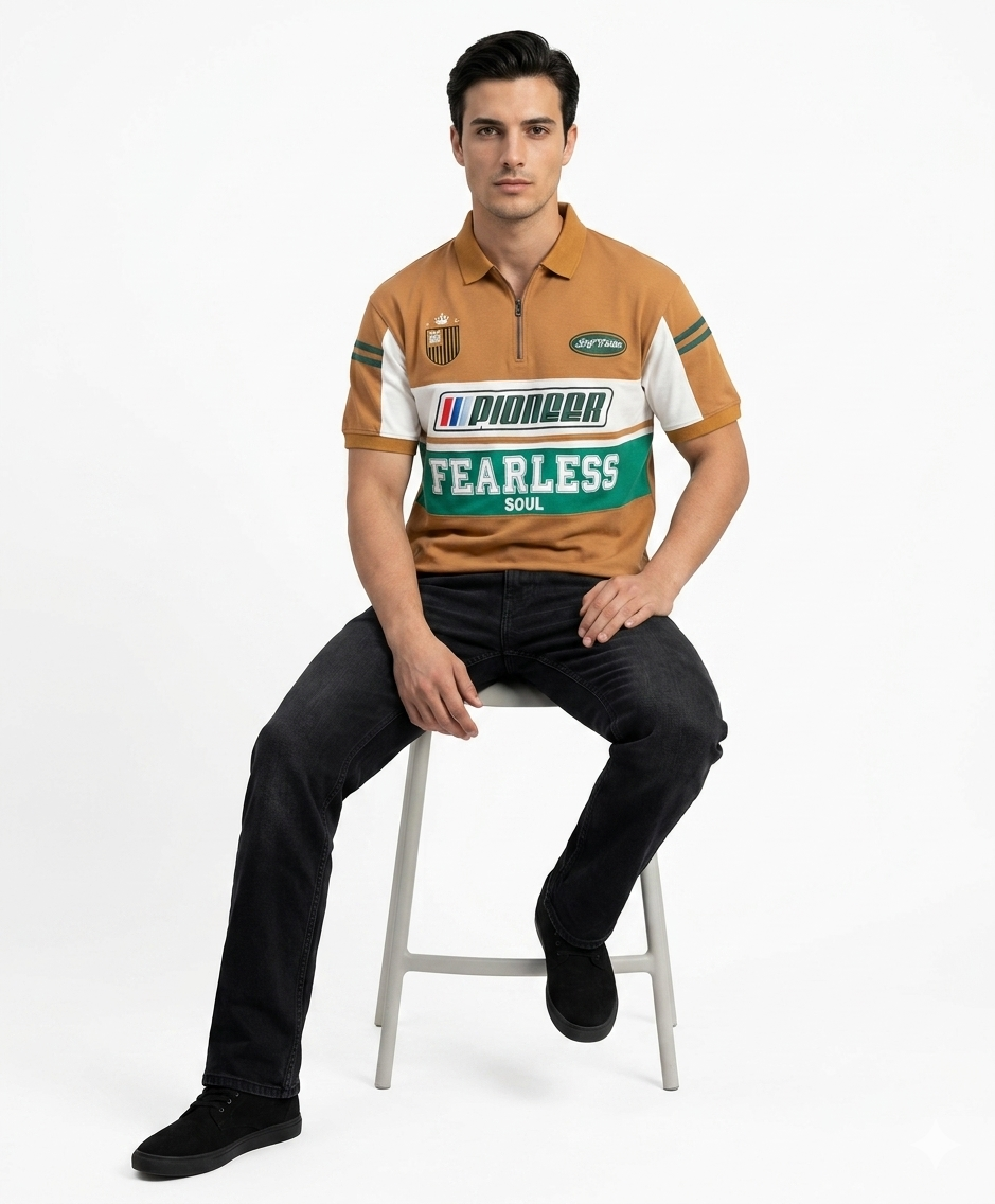 Mustard Graphic Pioneer Polo Shirt - Image 4