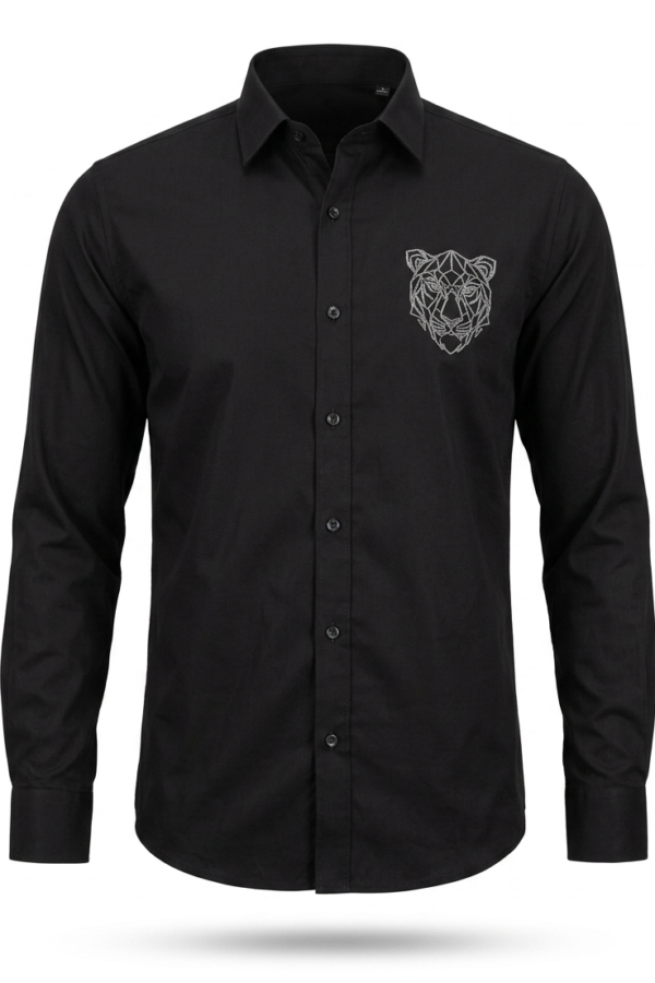 Men Black Graphic Formal Shirt