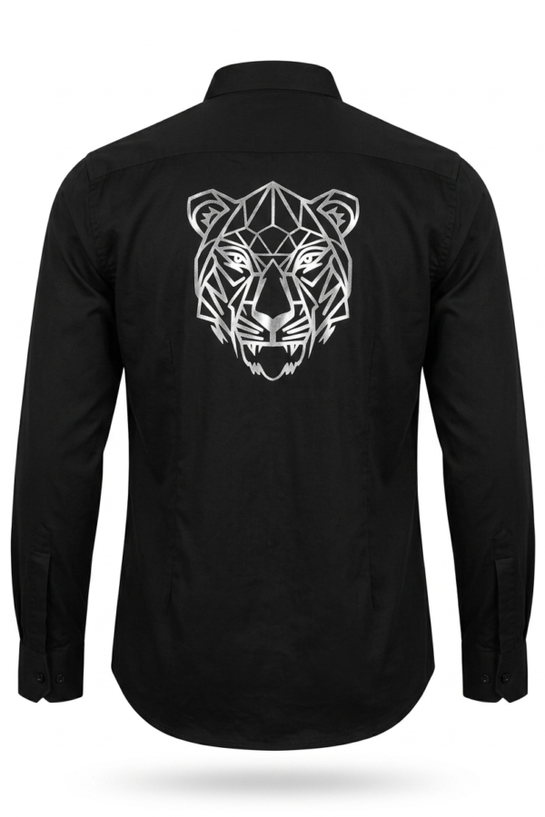 Men Black Graphic Formal Shirt