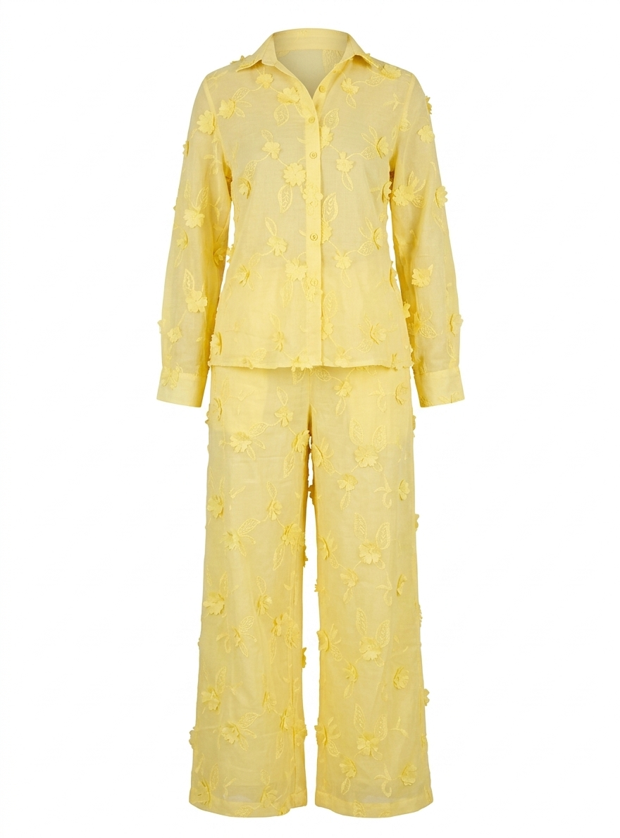 Women Yellow Floral Co-ord Set - Image 2