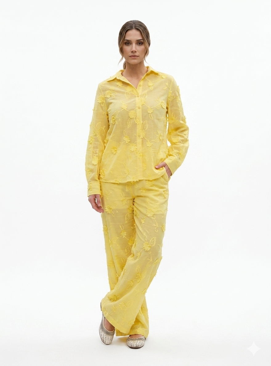 Women Yellow Floral Co-ord Set