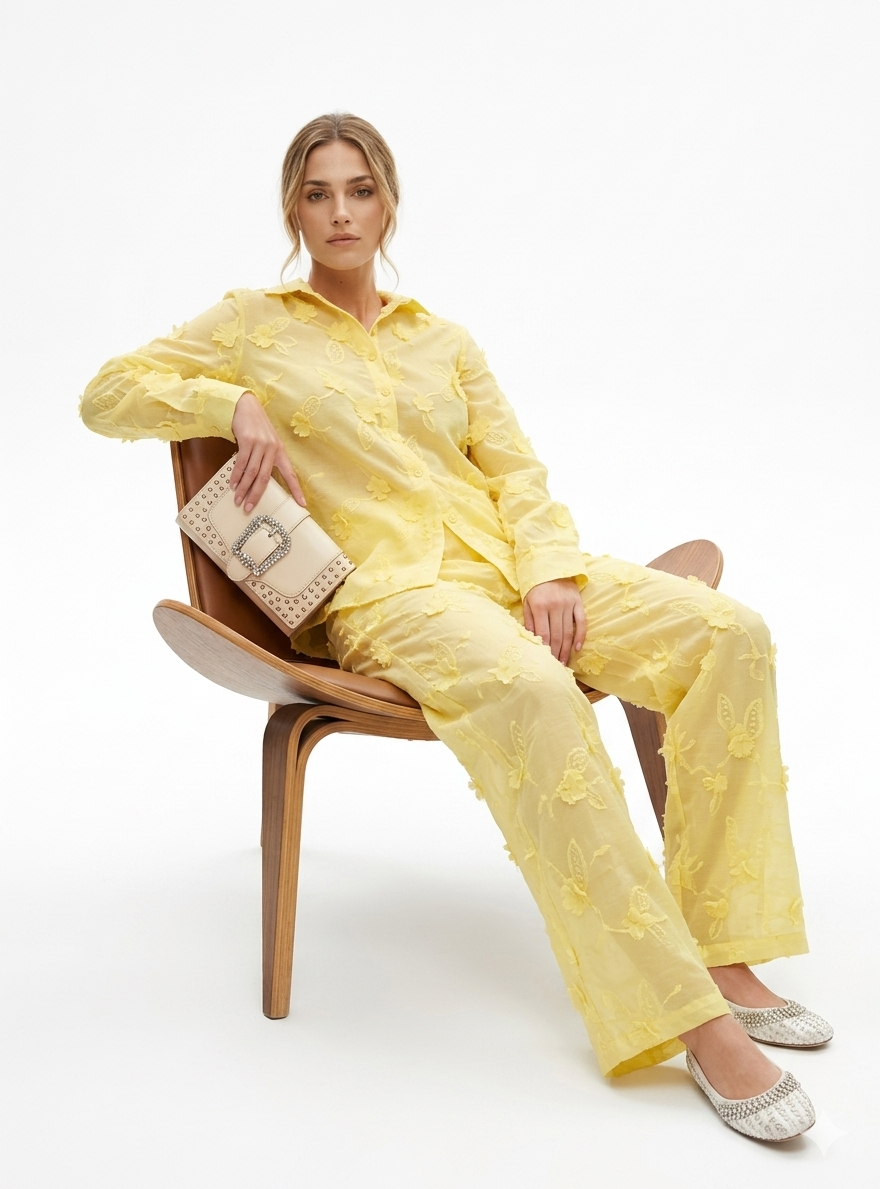 Women Yellow Floral Co-ord Set - Image 3