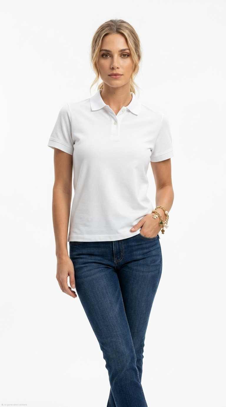 Classic White Cotton Polo Shirt
