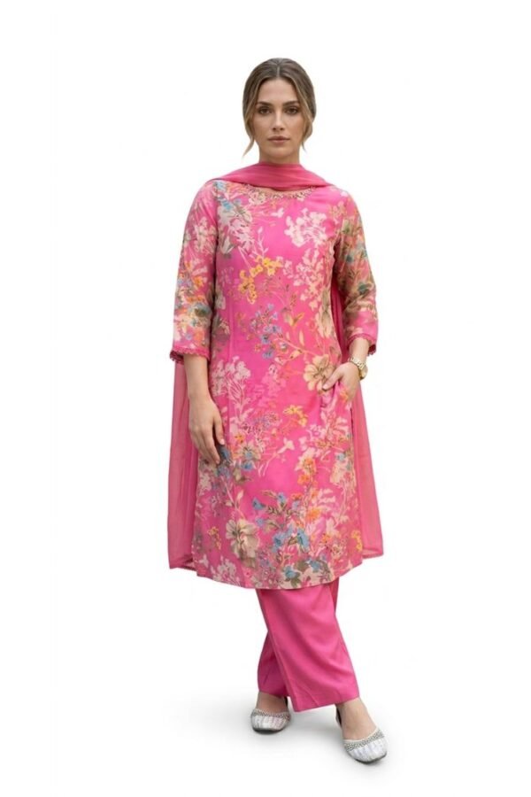 Pink Printed Kurta Set