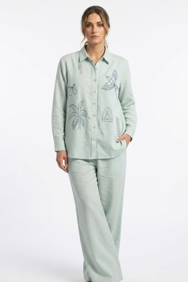 Embroidered Mint Co-ord Set