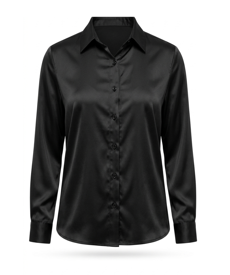 Women Solid Black Shirt - Image 2