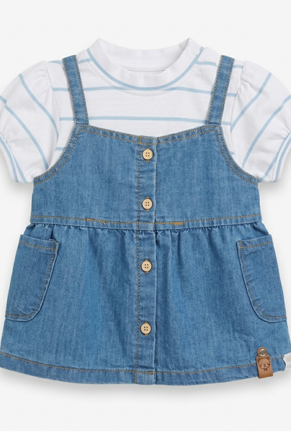 Baby Girls Denim Dungaree Dress