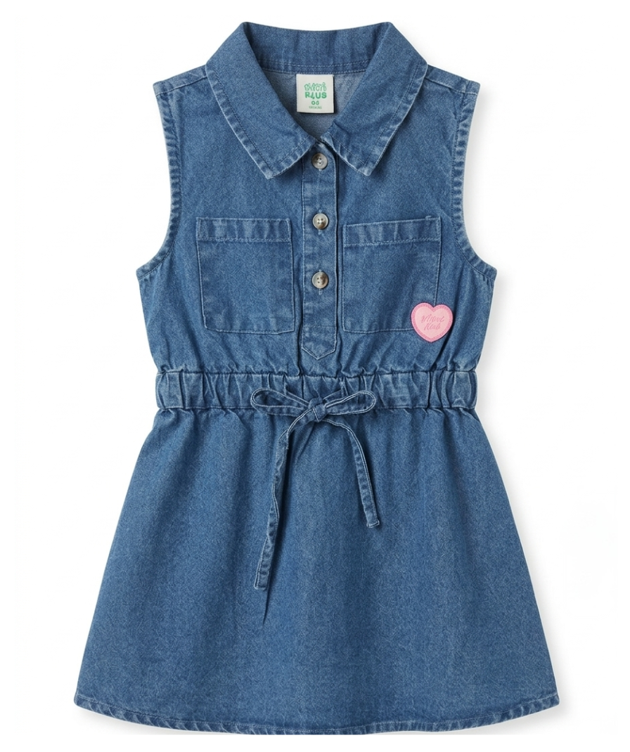 Baby Girls Denim Dress - Image 2