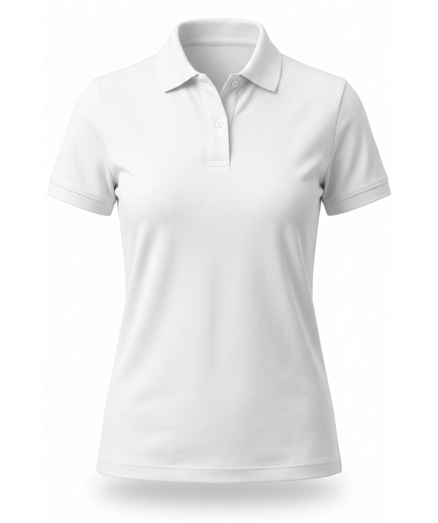 Classic White Cotton Polo Shirt - Image 2