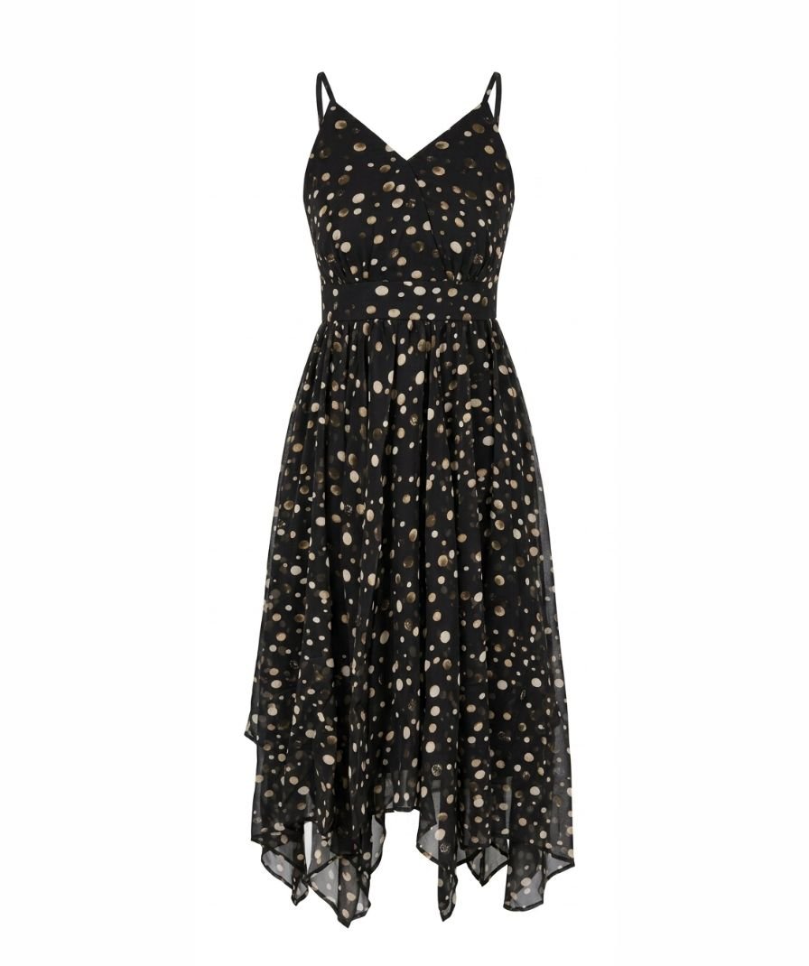 Black Polka Dot Midi Dress - Image 3