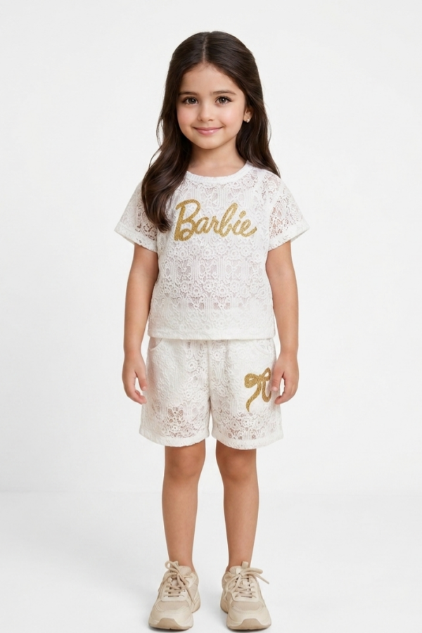 Kids Barbie Lace Co-ord Set