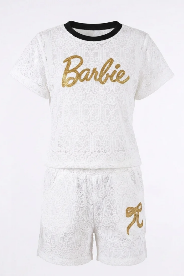 Kids Barbie Lace Co-ord Set