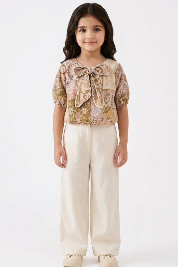 Kids Floral Bow Co-ord Set
