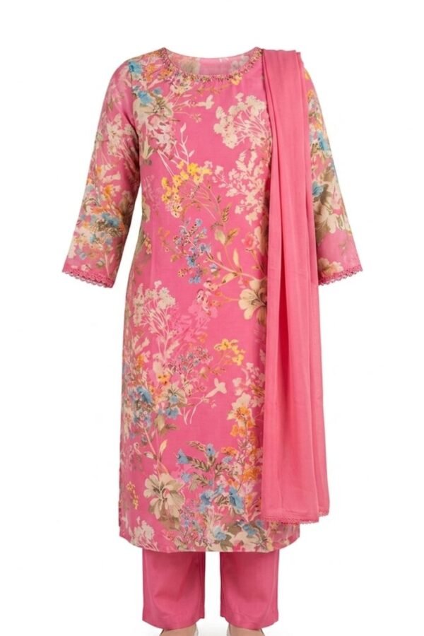 Pink Printed Kurta Set