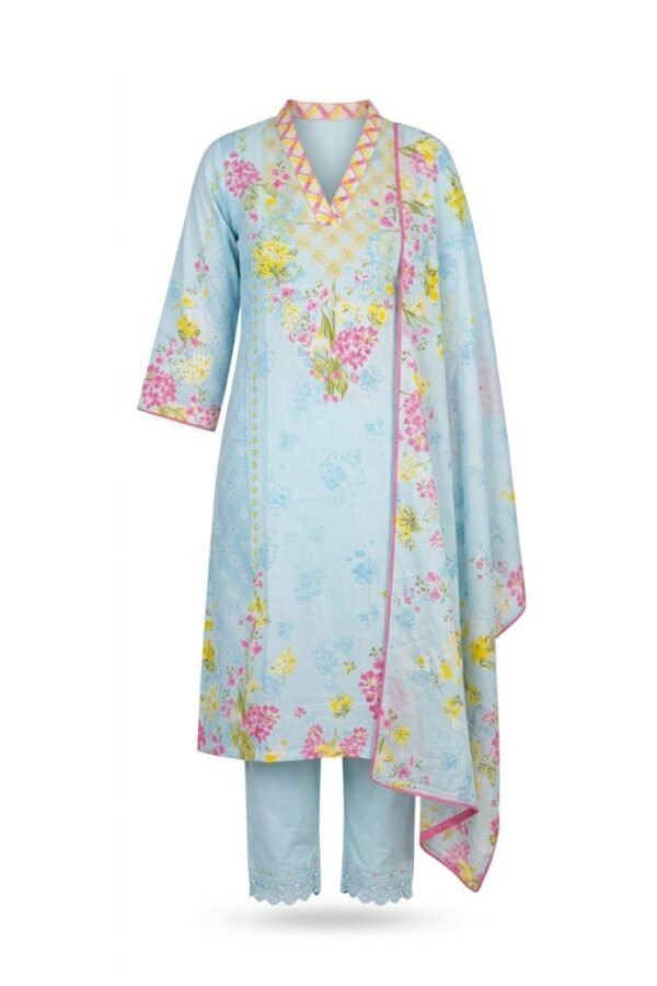 Women Blue Printed Kurta Set