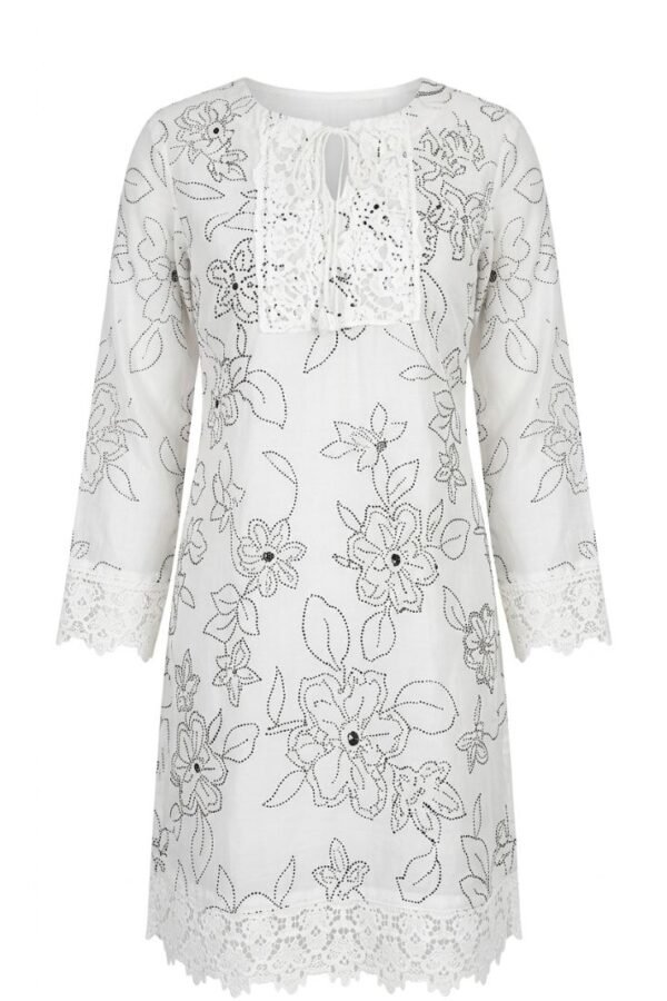White Floral Tunic