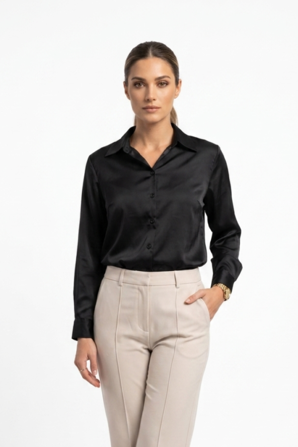 Women Solid Black Shirt