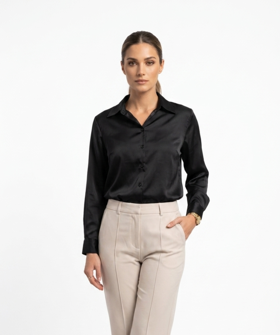 Women Solid Black Shirt
