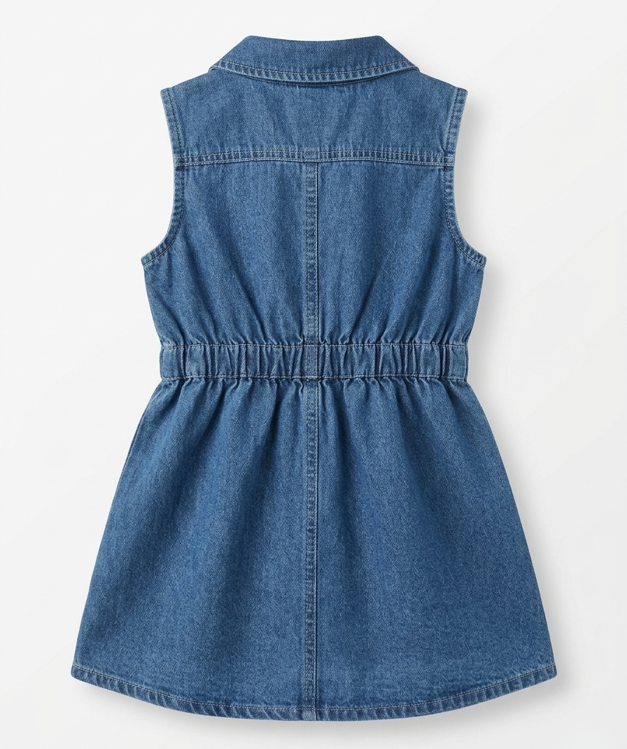 Baby Girls Denim Dress - Image 3