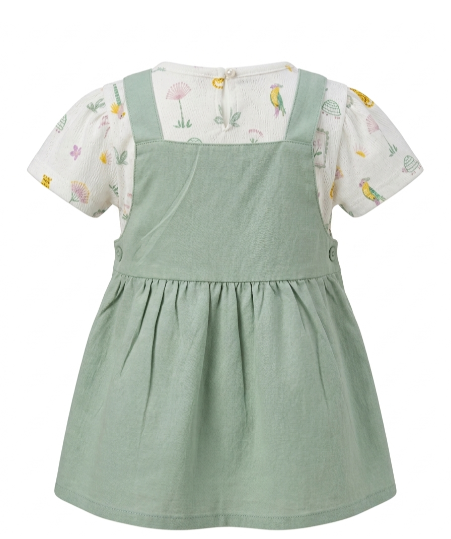 Girls Printed Dungaree Set - Image 3
