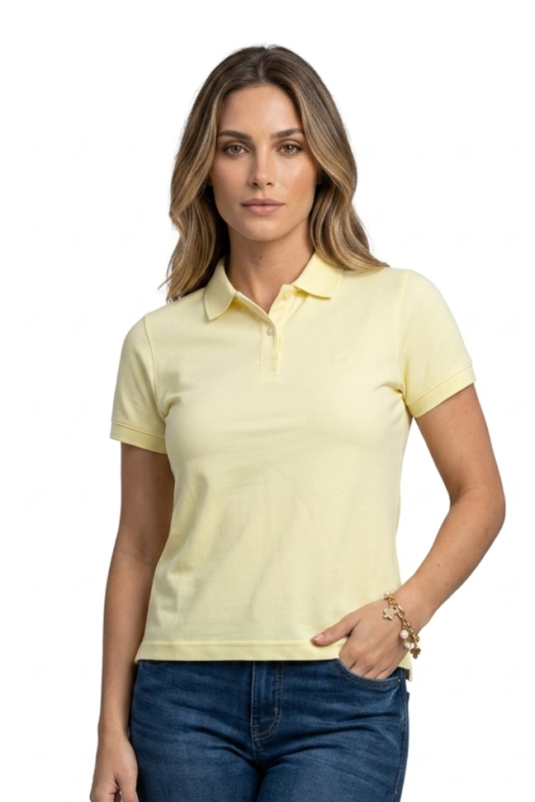 Pastel Yellow Cotton Polo Shirt