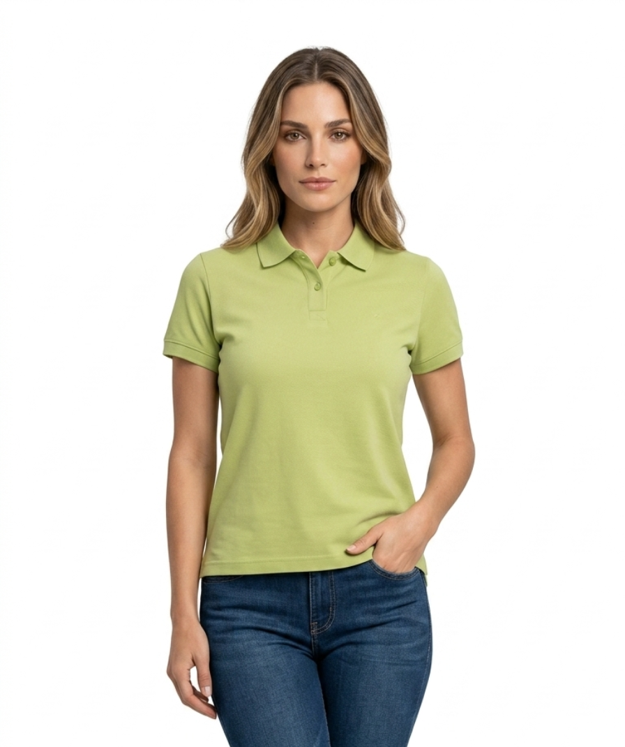 Lime Green Cotton Polo Shirt