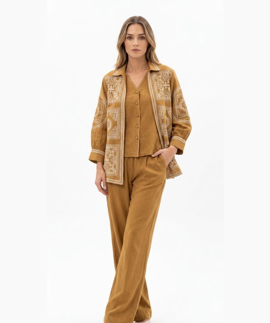 Mustard Jacket Pant Set