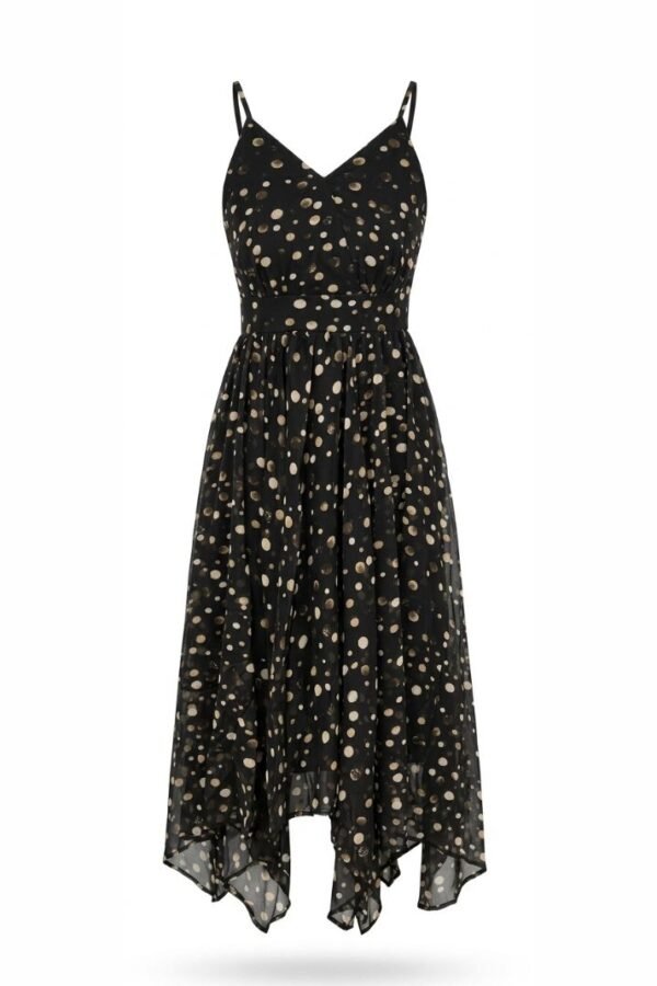 Black Polka Dot Midi Dress