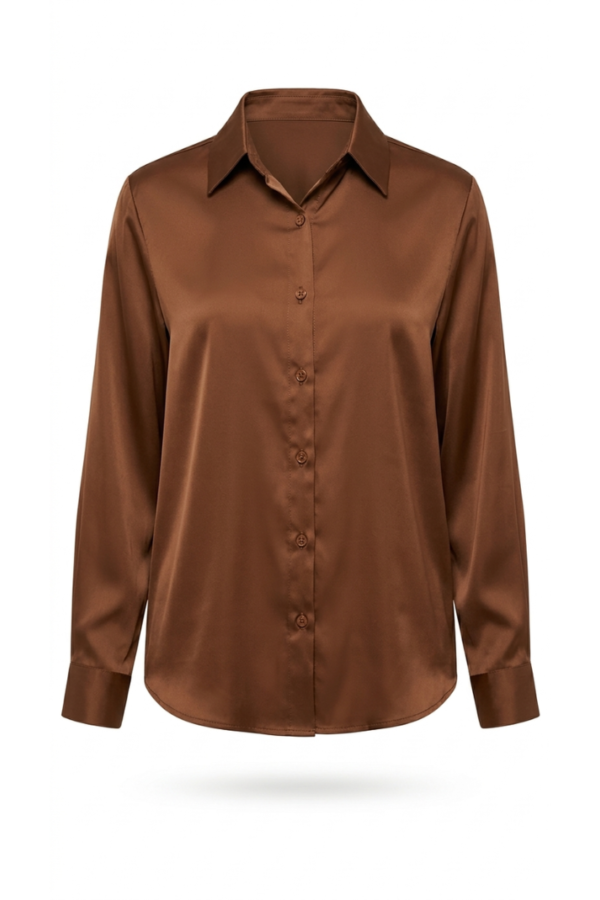 Women Solid Brown Shirt