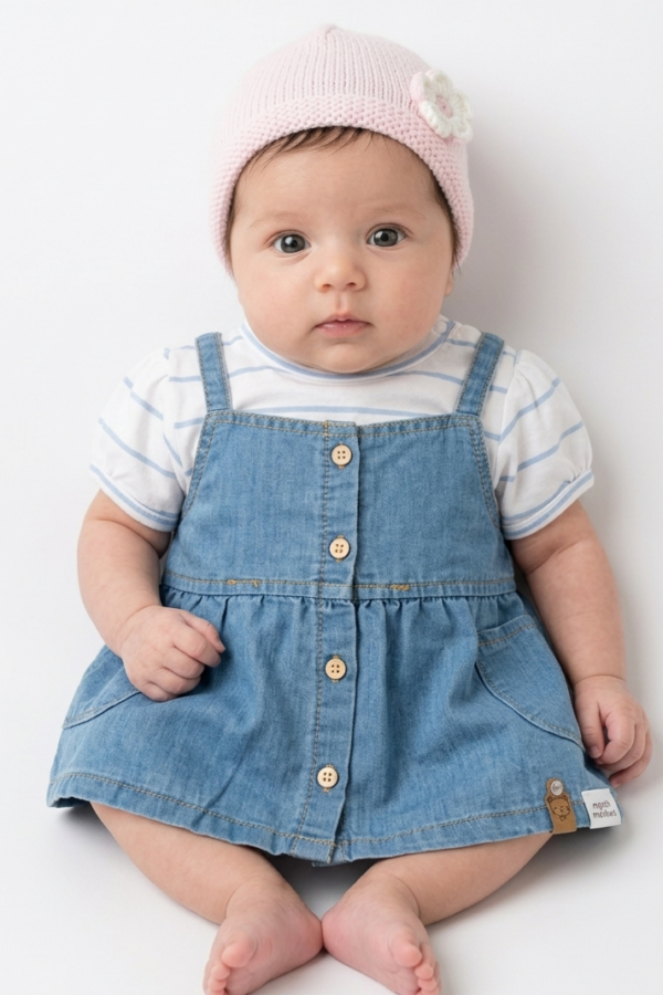 Baby Girls Denim Dungaree Dress
