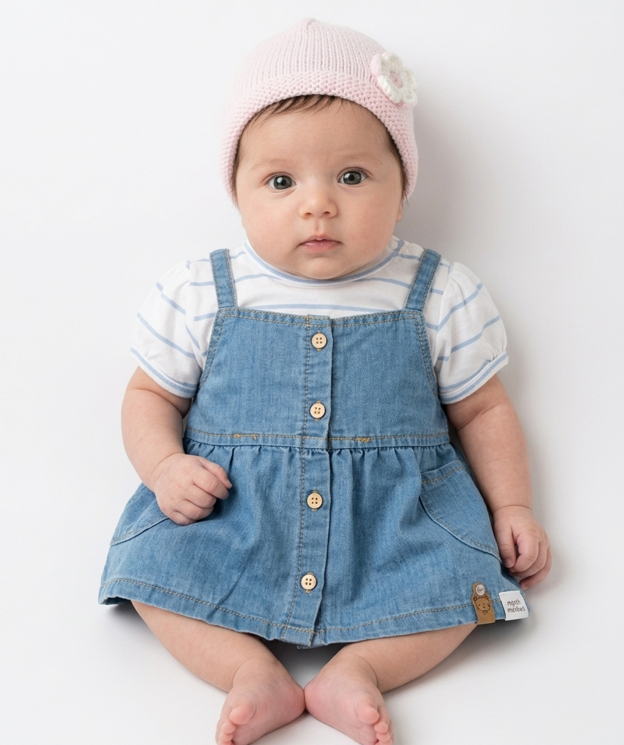 Baby Girls Denim Dungaree Dress
