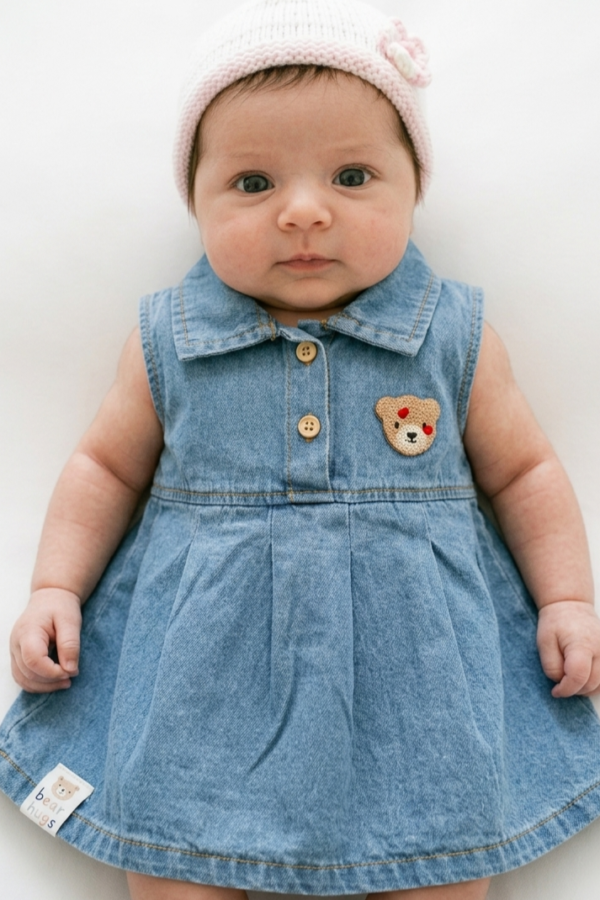 Newborn Girls Denim Dress