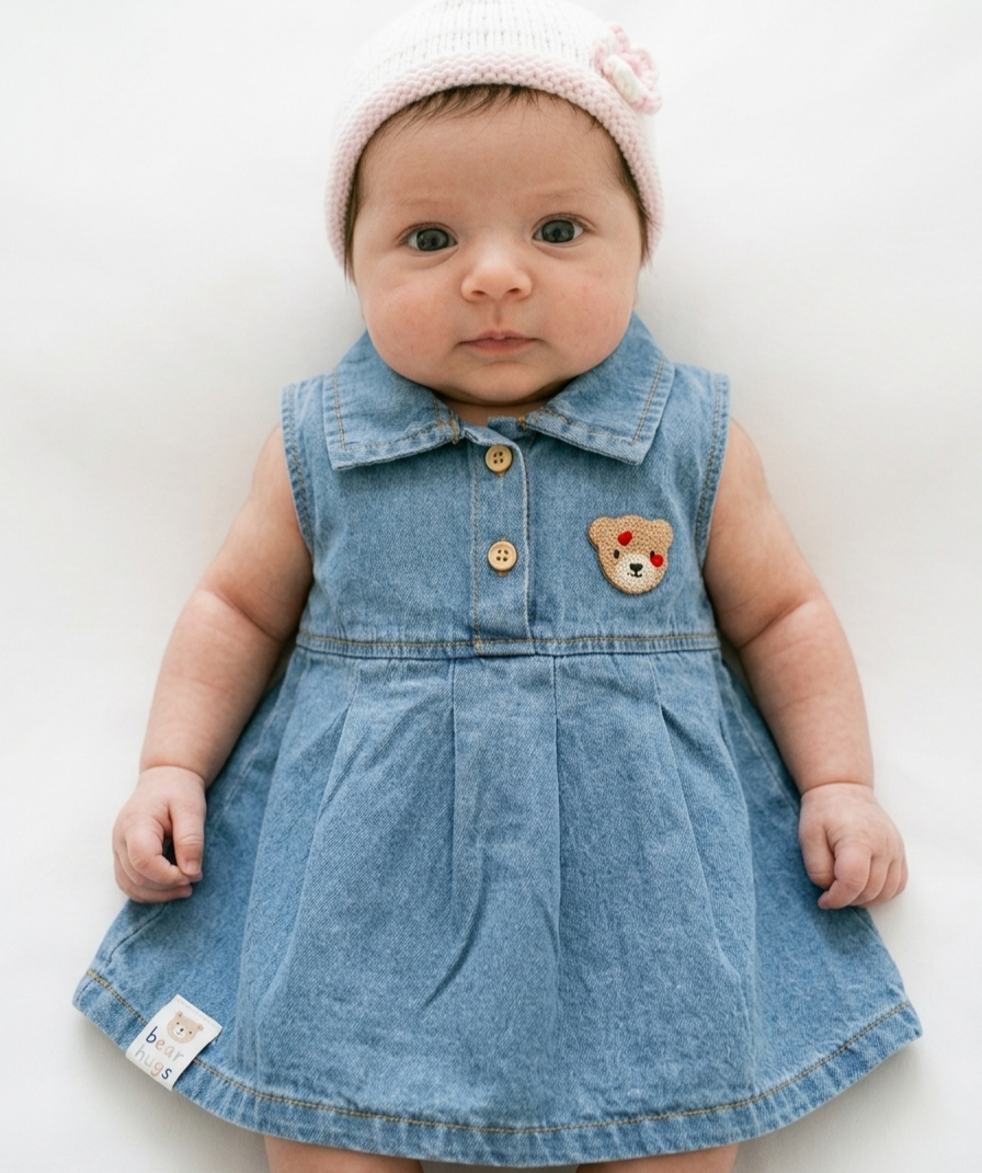 Newborn Girls Denim Dress
