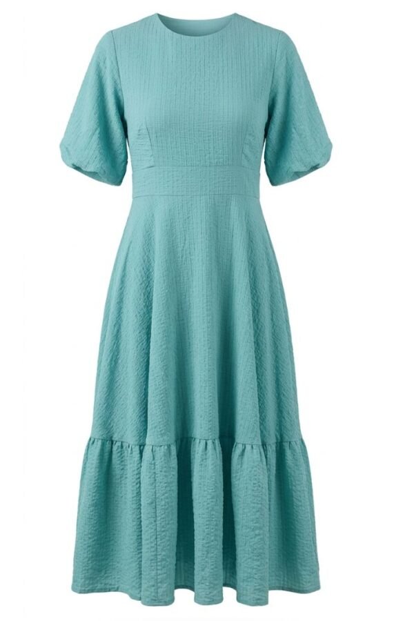 Women Textured Puff Sleeve Dress