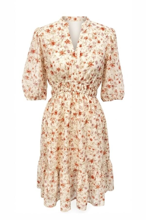 Floral Print Tiered Midi Dress