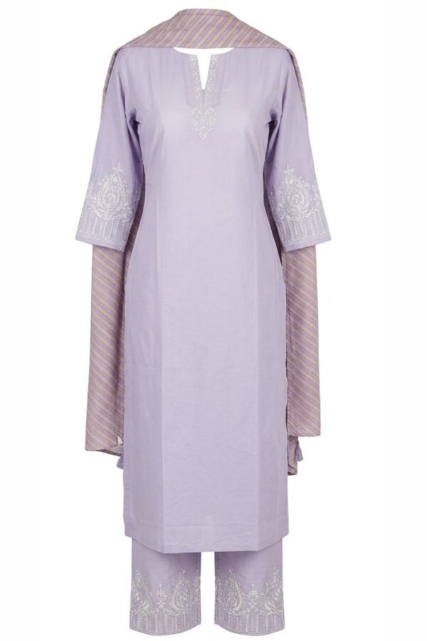 Lavender Embroidered Kurta Set