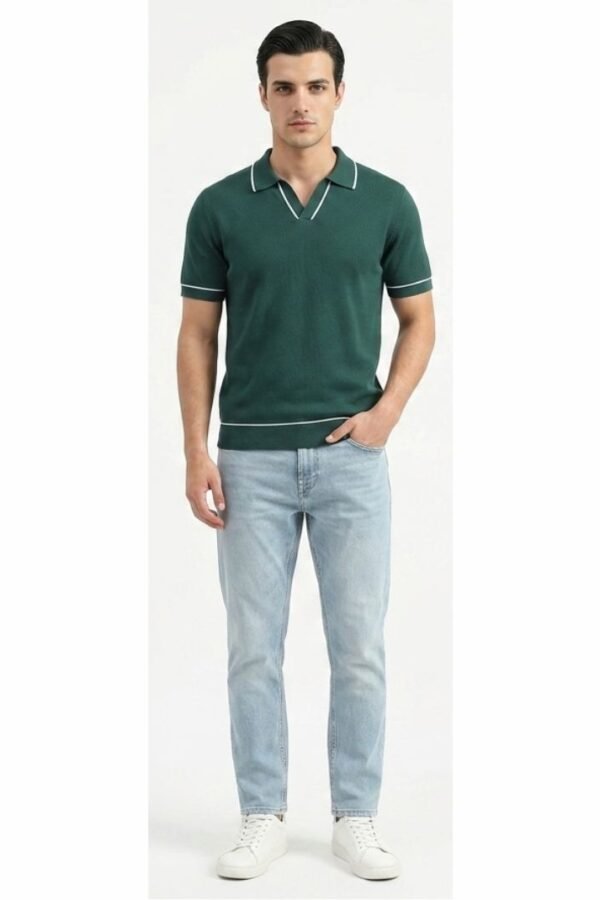 Green Contrast Polo T-Shirt