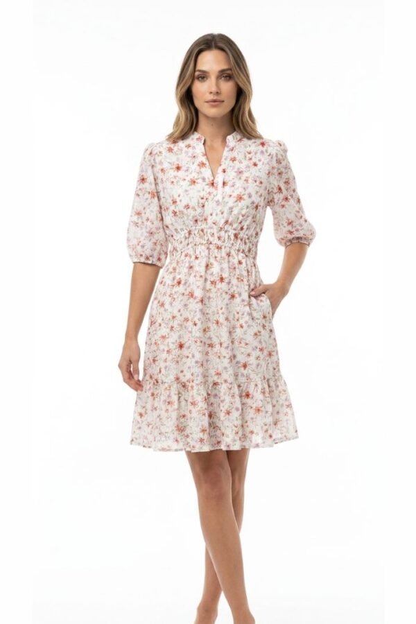 Floral Print Tiered Midi Dress