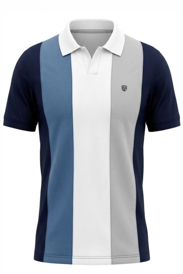 Colorblocked Striped Polo T-Shirt