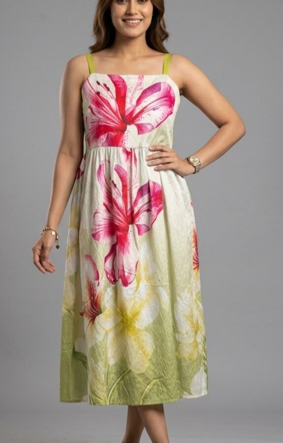 Floral Print Cotton Maxi Dress