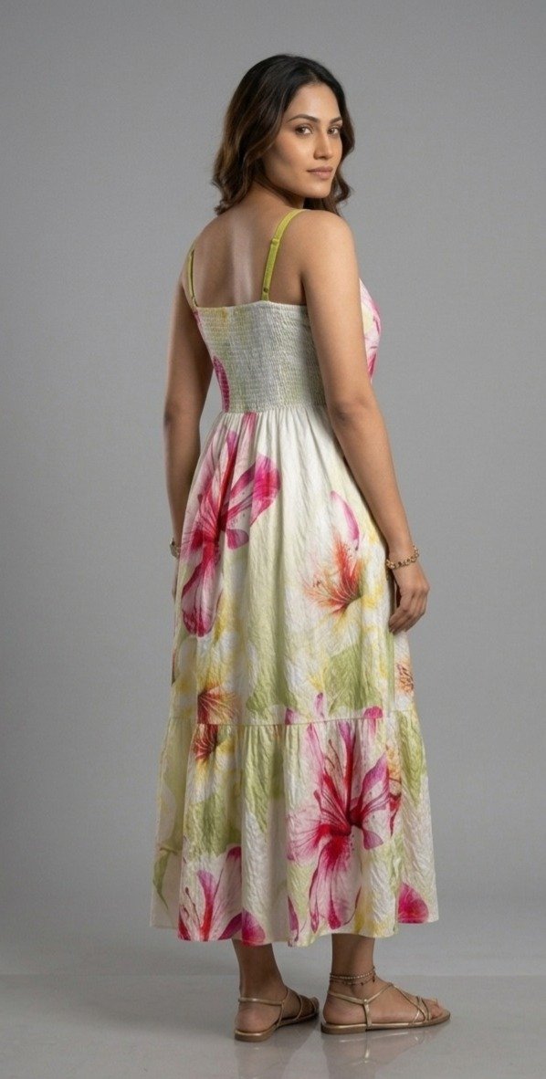 Floral Print Cotton Maxi Dress - Image 2